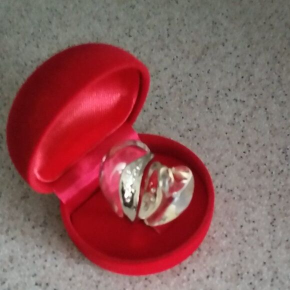 ALEXIS BITTAR Lucite, white gold and crystals ring & earrings - Picture 5 of 5